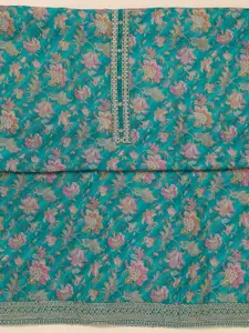 Koskii Floral Printed Sequinned Unstitched Dress Material