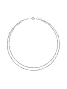 GIVA 925 Sterling Silver Rhodium-Plated Fantastic Shine Anklet