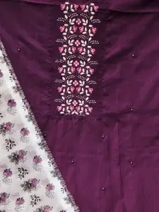 Ishin Ethnic Motifs Embroidered Sequinned Pure Cotton Unstitched Dress Material