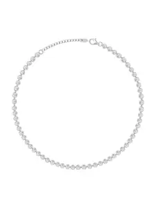 GIVA 925 Sterling Silver Rhodium-Plated Anklet