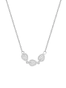 GIVA Rhodium Plated 925 Silver Artificial Stones Necklace