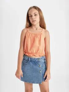 DeFacto Girls Solid Shoulder Straps Cotton Top