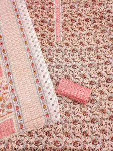 Ishin Floral Printed Pure Cotton Unstitched Dress Material