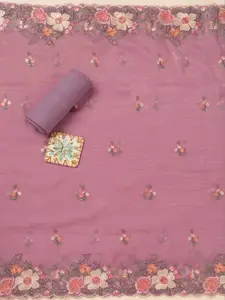 Koskii Floral Embroidered Sequinned & Thread work Unstitched Dress Material