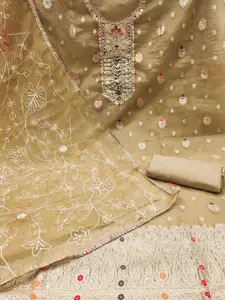 Ishin Woven Design Organza Unstitched Dress Material