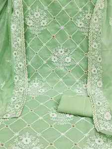 Ishin Floral Embroidered Unstitched Dress Material