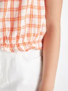 DeFacto Girls Checked Shoulder Straps Cotton Top