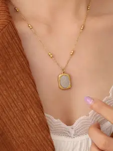 Aquastreet 18K Plated Stainless Steel Antitarnish Rose Mirror Pendant Chain