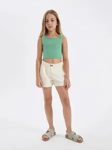 DeFacto Girls Solid Round Neck Cotton Top