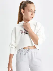 DeFacto Girls Typography Printed Crop Pullover