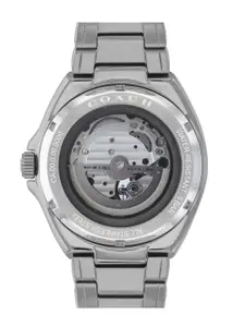 Coach Men Jackson Skeleton Bracelet Style Analogue Automatic Motion Chrono Watch 14602700