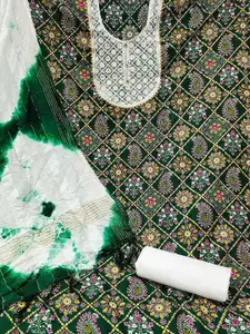 Ishin Ethnic Motifs Embroidered Zari Pure Cotton Unstitched Dress Material