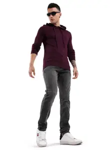 WROGN Men Solid Hooded Sweater