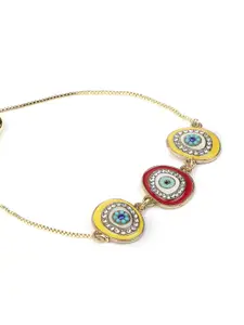 EL REGALO Women Evil Eye Artificial Stones Studded Wraparound Bracelet