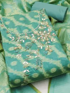 ASISA Embroidered Art Silk Unstitched Dress Material