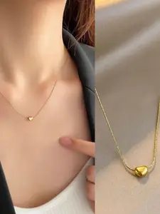 MYKI Gold-Plated Heart Shaped Pendants with Chains