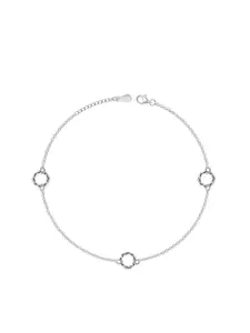 GIVA 925 Sterling Silver Rhodium-Plated Classy Encircled Anklet