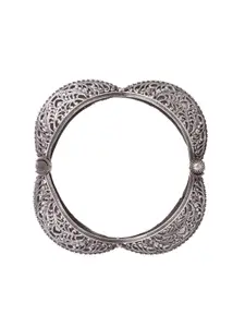 TEEJH Pack Of 3 Silver-Plated Bracelet Set