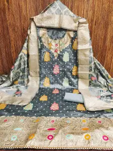 Ishin Ethnic Motifs Woven Design Zari Work Unstitched Dress Material