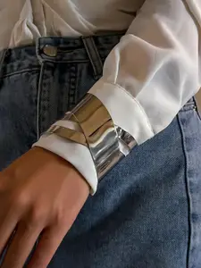 Jewels Galaxy Silver Plated Cuff Bracelet