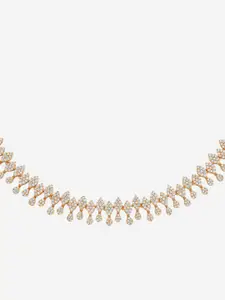 Kushal's Fashion Jewellery Gold-Plated CZ Studded Necklace