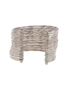 TEEJH Vipasna Stacked Pack Of 3 Silver-Plated Bracelet Set