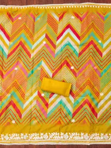 Ishin Floral Embroidered Organza Unstitched Dress Material