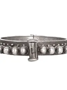 TEEJH Rupal Stacked Pack Of 3 Silver-Plated Oxidised Bracelet Set