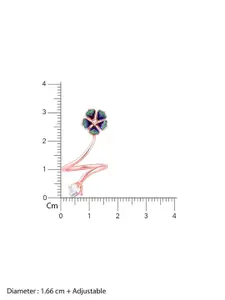 GIVA 925 Sterling Silver Rose Gold-Plated  Stones Studded Adjustable Finger  Ring