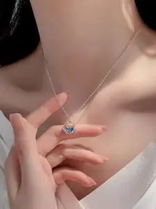 MEENAZ Silver-Plated Pendant With Chain