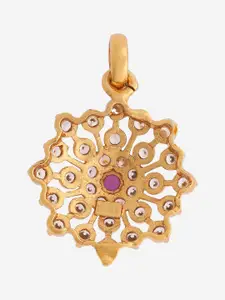 Kushal's Fashion Jewellery 92.5 Pure Silver Gold-Plated Floral Pendant