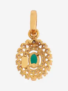 Kushal's Fashion Jewellery 92.5 Pure Silver Gold-Plated Floral Pendants