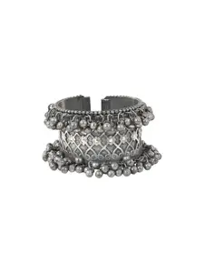 TEEJH Set Of 3 Ashi Stacked Ghungroo-Charm Cuff Bracelets