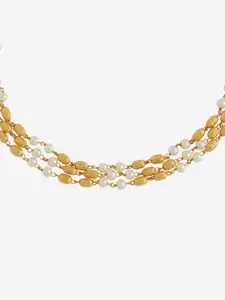 Kushal's Fashion Jewellery Gold-Plated Stone Studded Antique Necklace