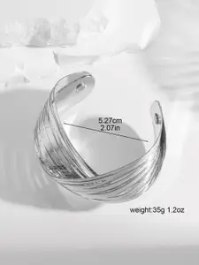 Jewels Galaxy Silver-Plated Cuff Bracelet