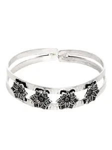 TEEJH Set Of 3 Oxidised Cuff Bracelets