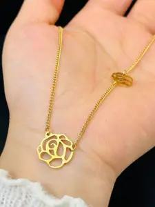 MYKI Gold-Plated Rose Necklace