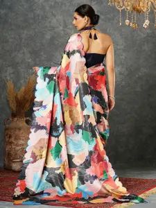 Mitera Embroidered Satin Saree