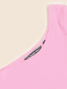 Roadster The Lifestyle Co. Women Solid One Shoulder Ribbed Crop Top