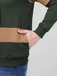 Cantabil Men Colourblocked Hood Pullover Sweatshirt