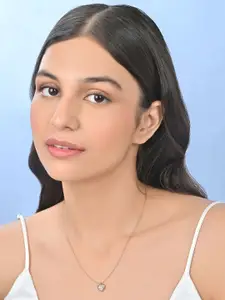 ToniQ Gold-Plated Heart Charm Pendant With Chain