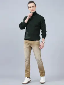 Cantabil Men Mock Collar Ribbed Pullover Sweaters