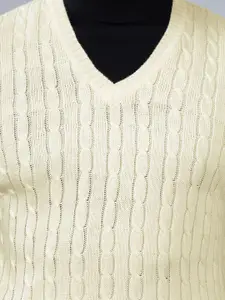 Cantabil Men Cable Knit Sweater Vest