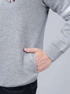 Cantabil Men Solid Mock Collar Pullover Sweatshirt