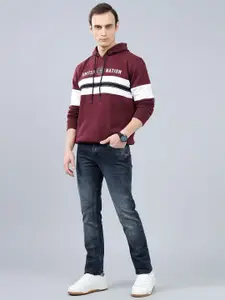 Cantabil Men Striped Hood Pullover Sweatshirt