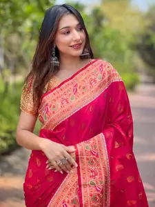 Mitera Woven Design Zari Paithani Saree