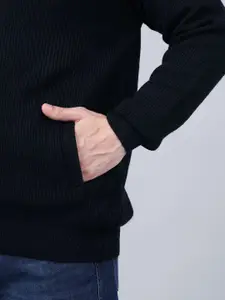 Cantabil Men Self Design Ribbed Front-Open