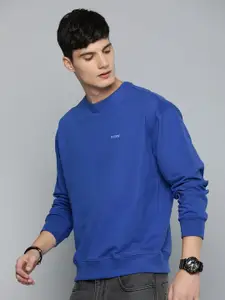 R.Code by The Roadster Life Co. Men Brand Logo Printed Cotton Pullover Sweatshirt