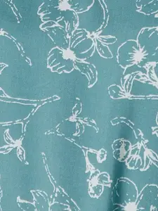 Melange by Lifestyle Women Blue Round Neck Floral Printed Kurti