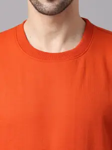 MACK JONNEY Men Pack Of 2 Blue & Rust Printed Fleece Sweatshirt